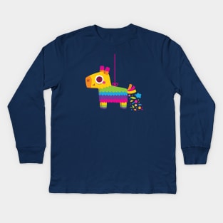 Cute Colorful Fiesta Pinata Donkey Poot Candies Funny Kids Long Sleeve T-Shirt